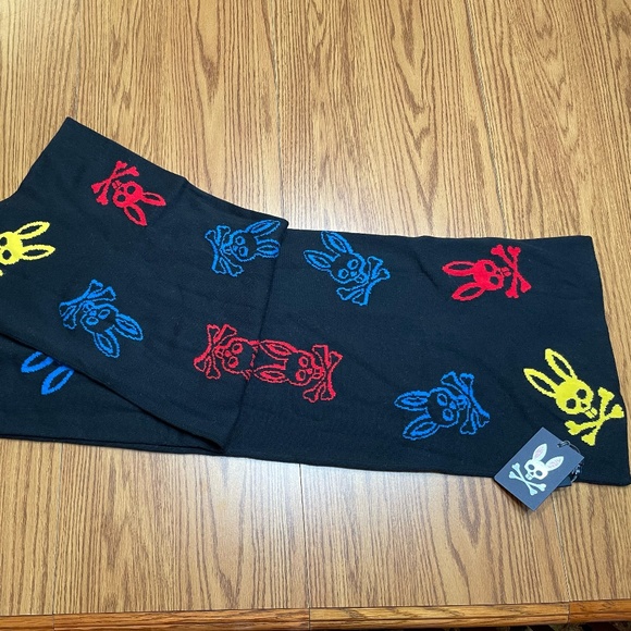 NWT $85 PSYCHO BUNNY MEN'S LACOMB SCARF 100% COTTON 12" x 82" - Picture 2 of 3